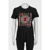 Black T-shirt with ornament