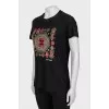 Black T-shirt with ornament
