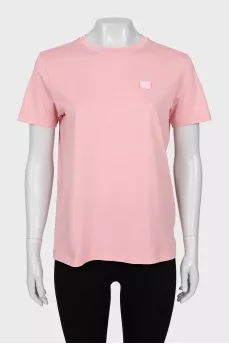 Pink T-shirt with Embroidery with Tag