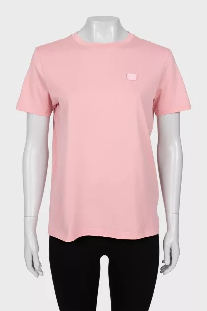 Pink T-shirt with Embroidery with Tag