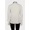 Blouse with bow and lace