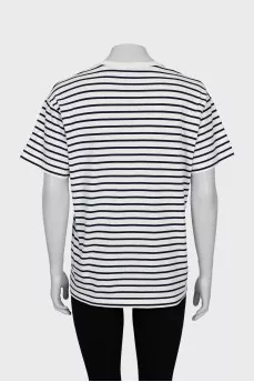Straight T-shirt in black and white stripes