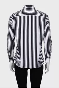 Straight shirt in black and white stripes