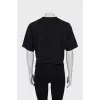 Cropped T-shirt with branded inscription