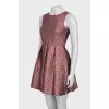 Sleeveless dress in a combination print