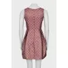 Sleeveless dress in a combination print