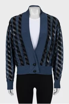 Tapered striped cardigan