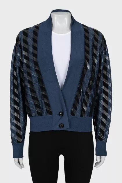 Tapered striped cardigan