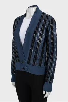 Tapered striped cardigan