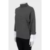 Wool sweater with cuffs