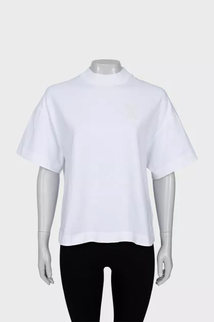 White T-shirt with embroidered logo