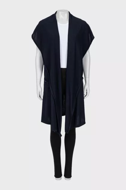 Cashmere cardigan without fastening