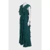 Green ruffle maxi dress