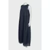 Loose blue sleeveless dress