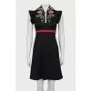 Black dress with floral embroidery
