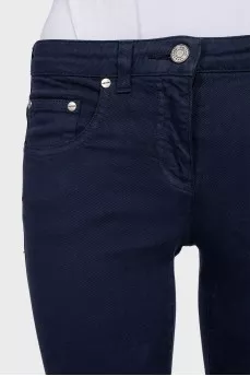 Синие джинсы skinny fit с вышивкой