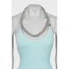 Swimsuit with silver chain with tag