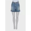 Denim shorts with crystals