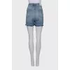 Denim shorts with crystals