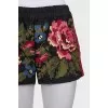 Linen shorts with floral embroidery