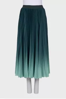 Pleated Gradient Skirt With Tag