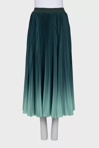Pleated Gradient Skirt With Tag