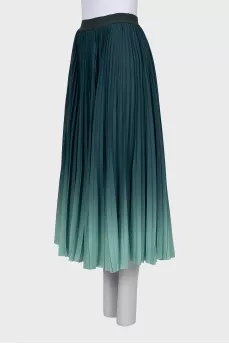 Pleated Gradient Skirt With Tag
