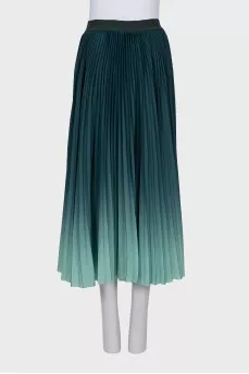 Pleated Gradient Skirt With Tag