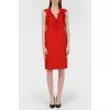Red straight dress with ruffles with tag
