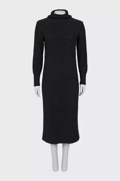 Knitted dress with balaclava