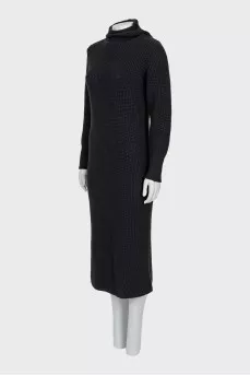 Knitted dress with balaclava