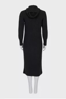Knitted dress with balaclava