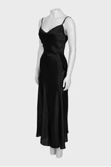 Black fitted dress with straps