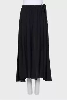 Black Tie-Up Maxi Skirt