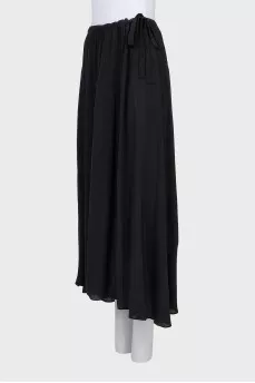 Black Tie-Up Maxi Skirt
