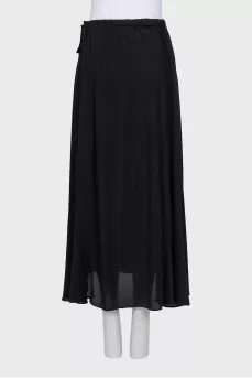 Black Tie-Up Maxi Skirt