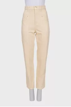 Skinny jeans with raised seam