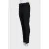 Trousers with mesh decor on the waist