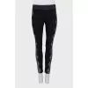 Black leggings with lace inserts