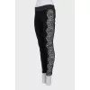 Black leggings with lace inserts