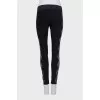 Black leggings with lace inserts