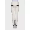White jeans with black stripes