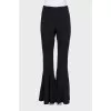 Black wool flared trousers