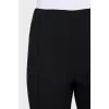 Black wool flared trousers