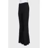 Black wool flared trousers