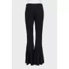 Black wool flared trousers