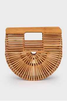 Brown Bamboo Clutch