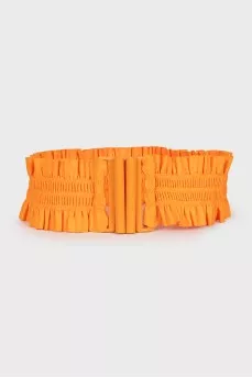Textile orange belt with tag