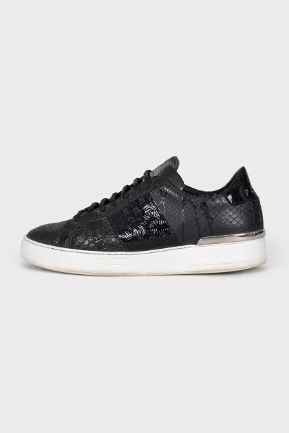 Black Snakeskin Sneakers