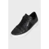 Black Snakeskin Sneakers